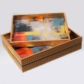KÉSZLET 2x Dekoratív tálca 40x30/35x25 cm arany