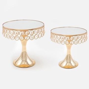 KÉSZLET 2x Dekoratív tálca átm. 20/25 cm arany