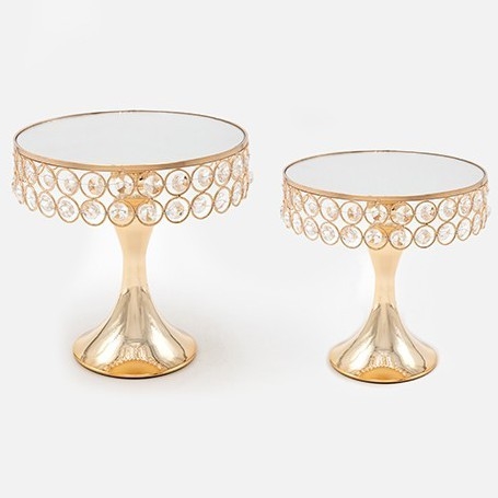 KÉSZLET 2x Dekoratív tálca átm. 20/25 cm arany