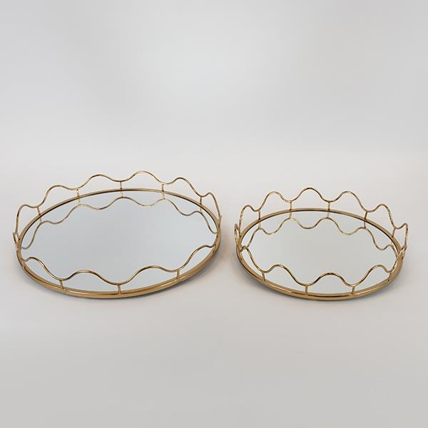 KÉSZLET 2x Dekoratív tálca átm. 39/30,5 cm