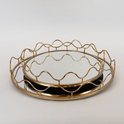 KÉSZLET 2x Dekoratív tálca átm. 39/30,5 cm