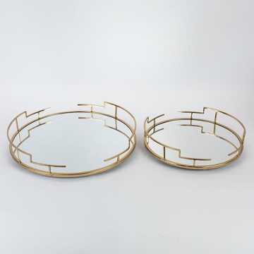 KÉSZLET 2x Dekoratív tálca átm. 39/30,5 cm