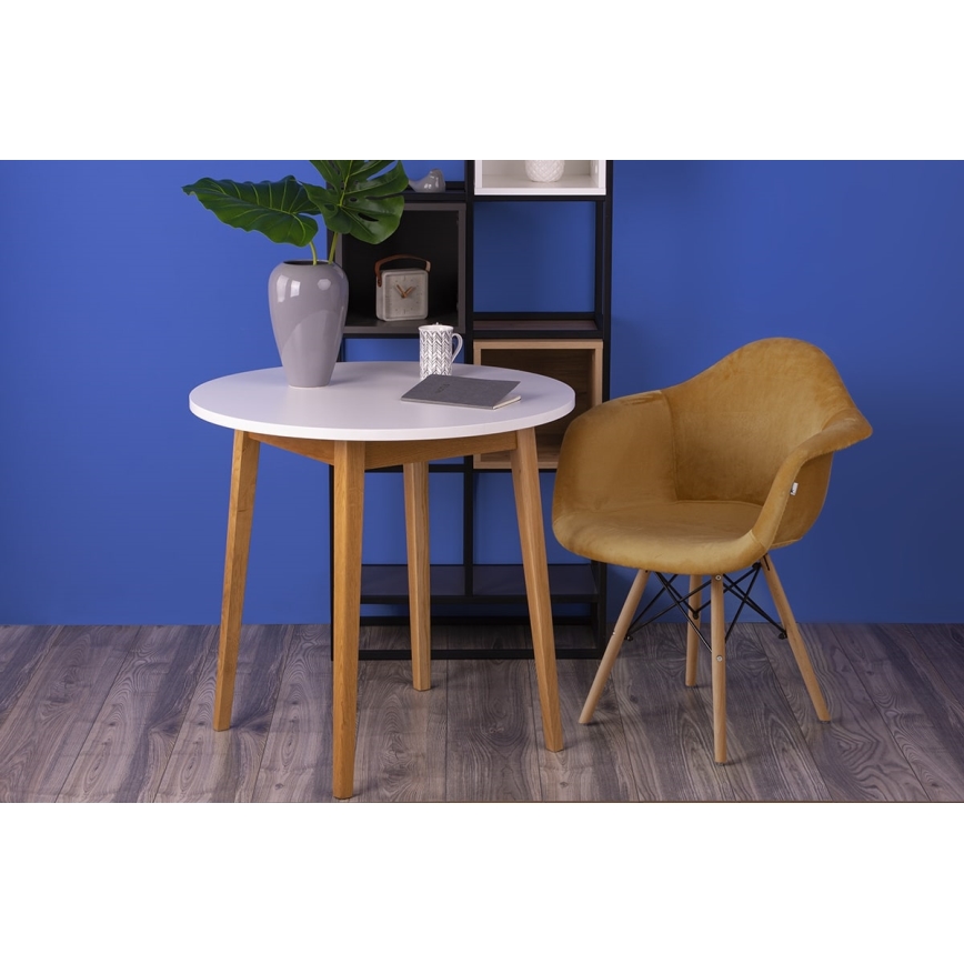 KÉSZLET 2x Étkezőszék NEREA 80x60,5 cm sárga/bükkfa