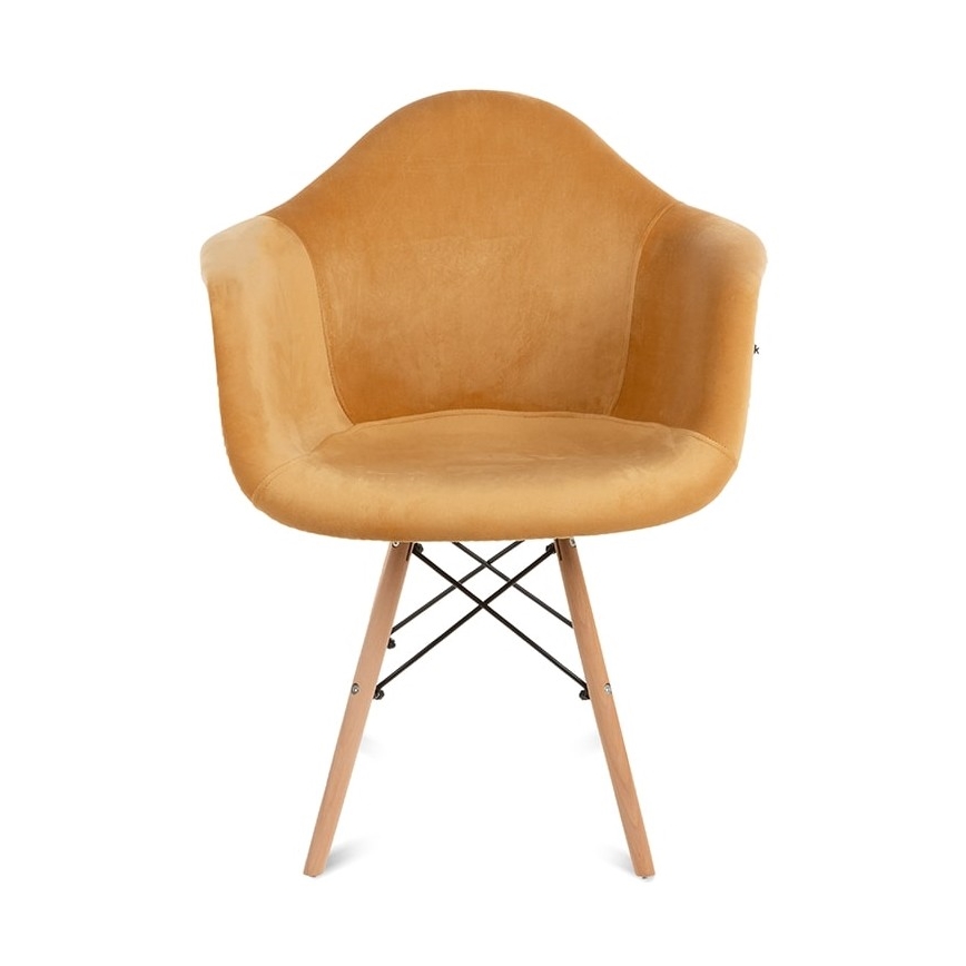 KÉSZLET 2x Étkezőszék NEREA 80x60,5 cm sárga/bükkfa