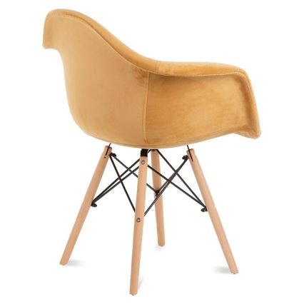 KÉSZLET 2x Étkezőszék NEREA 80x60,5 cm sárga/bükkfa