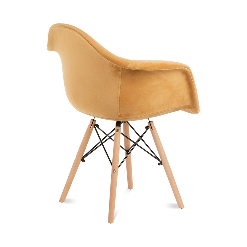 KÉSZLET 2x Étkezőszék NEREA 80x60,5 cm sárga/bükkfa