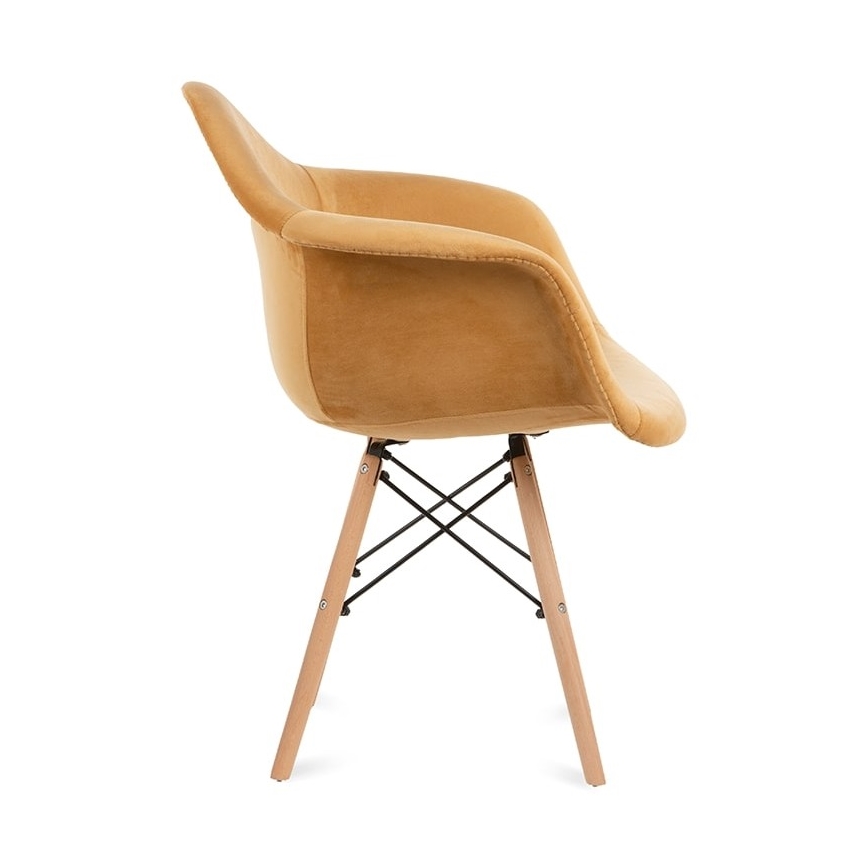 KÉSZLET 2x Étkezőszék NEREA 80x60,5 cm sárga/bükkfa