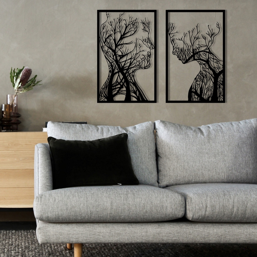KÉSZLET 2x Fali dekoráció 86x63 cm Az élet fája fém