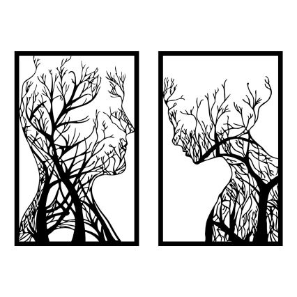 KÉSZLET 2x Fali dekoráció 86x63 cm Az élet fája fém