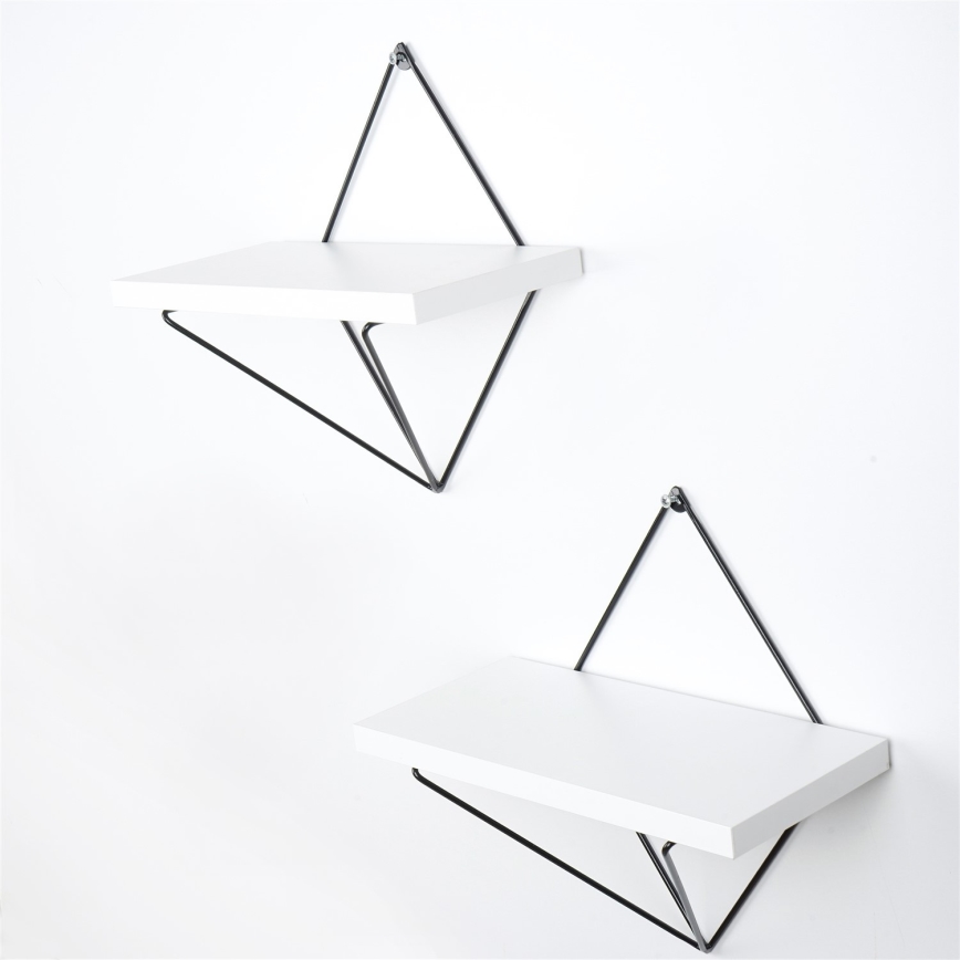 SZETT 2 db Fali polc 14x30 cm fehér