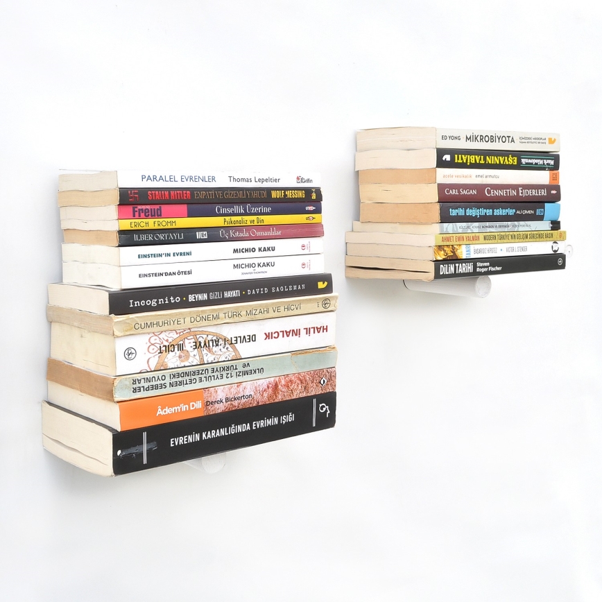 KÉSZLET 2x Fali polc 15x21 cm fekete/fehér