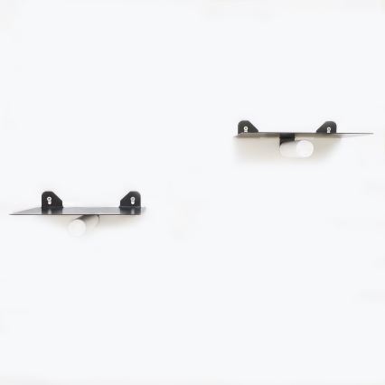 KÉSZLET 2x Fali polc 15x21 cm fekete/fehér