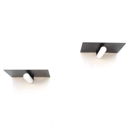 KÉSZLET 2x Fali polc 15x21 cm fekete/fehér