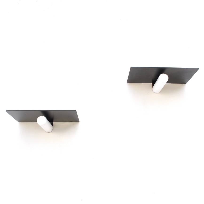 KÉSZLET 2x Fali polc 15x21 cm fekete/fehér