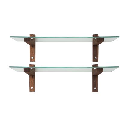 KÉSZLET 2x Fali polc 25x85 cm fenyő/átlátszó