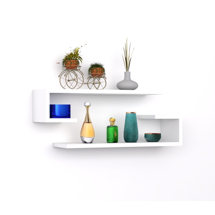 KÉSZLET 2x Fali polc ELDO fehér