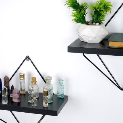 KÉSZLET 2x Fali polc fekete