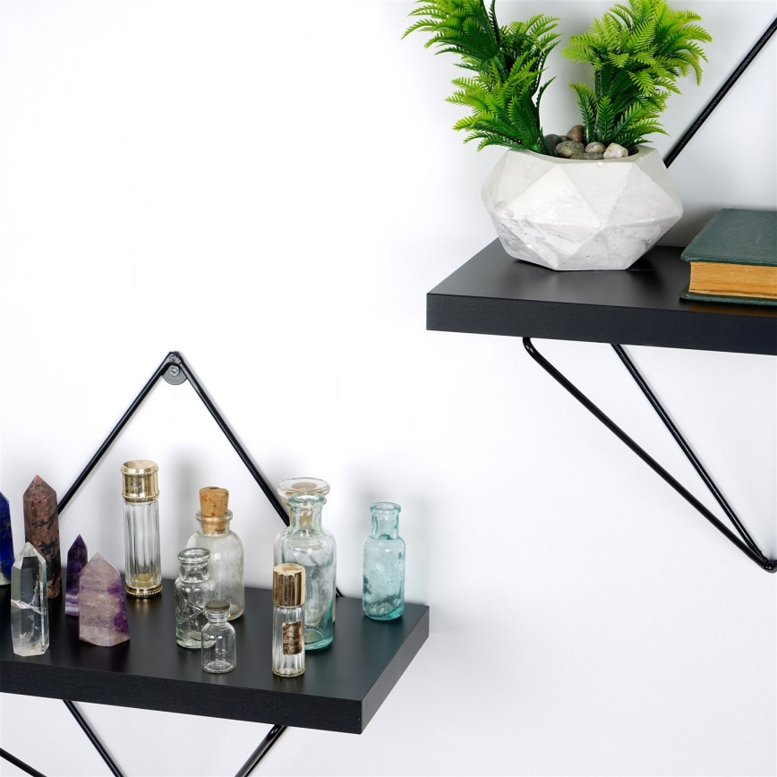 KÉSZLET 2x Fali polc fekete