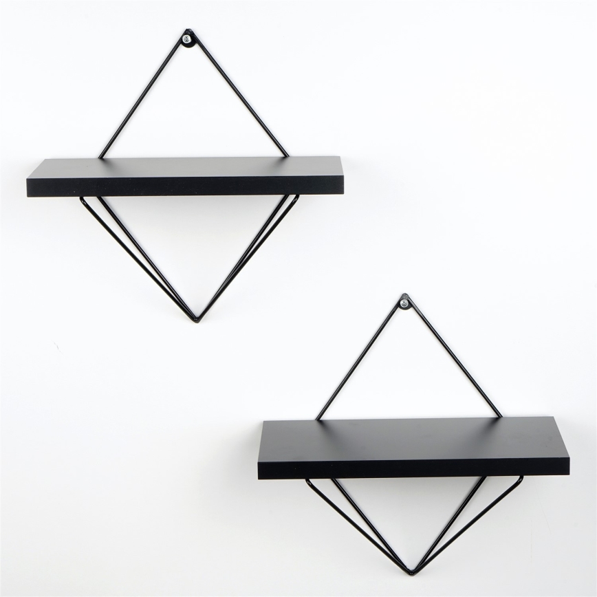 KÉSZLET 2x Fali polc fekete