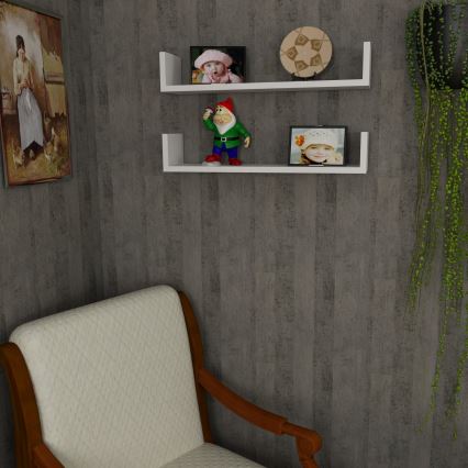 KÉSZLET 2x Fali polc IRIS 14,5x63 cm fehér