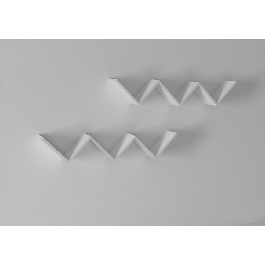 KÉSZLET 2x Fali polc ZIG ZAG 25x129 cm fehér