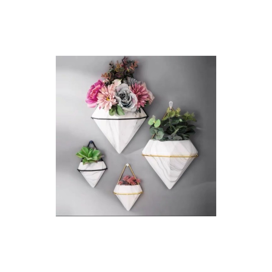 KÉSZLET 2x Fali virágcserép SEMELA 23x20 cm arany