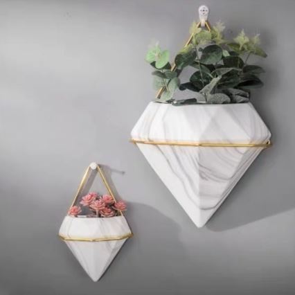 KÉSZLET 2x Fali virágcserép SEMELA 23x20 cm arany