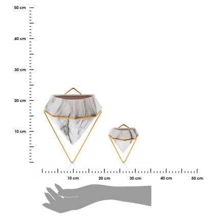 KÉSZLET 2x Fali virágcserép SEMELA 23x20 cm arany