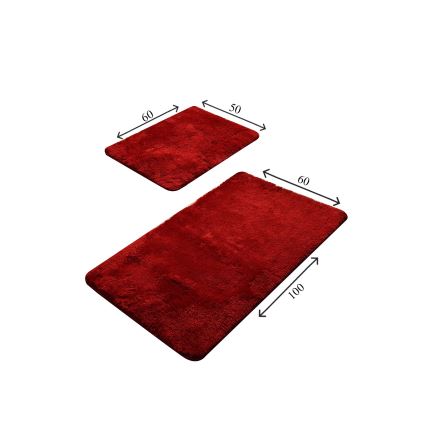 SZETT 2 db Fürdőszobai szőnyeg 60x100 cm piros