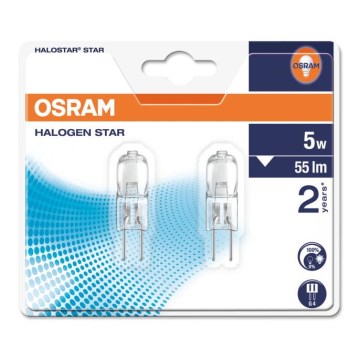 KÉSZLET 2x Halogén izzó HALOSTAR G4/5W/12V 2700K - Osram