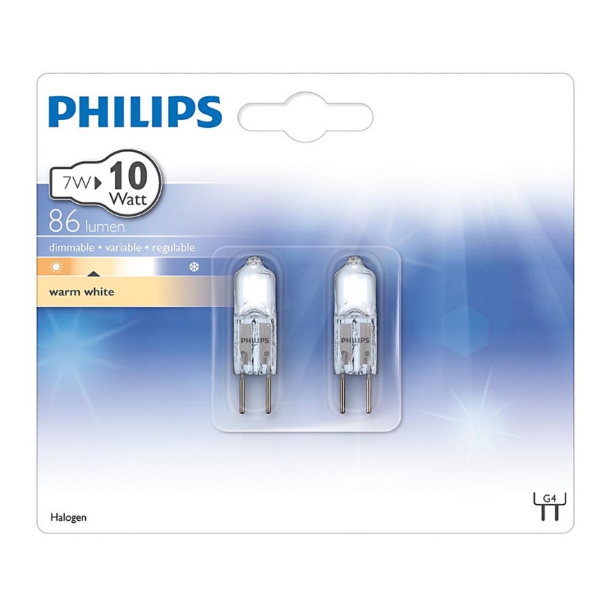 KÉSZLET 2x Halogén izzó Philips G4/7W/12V