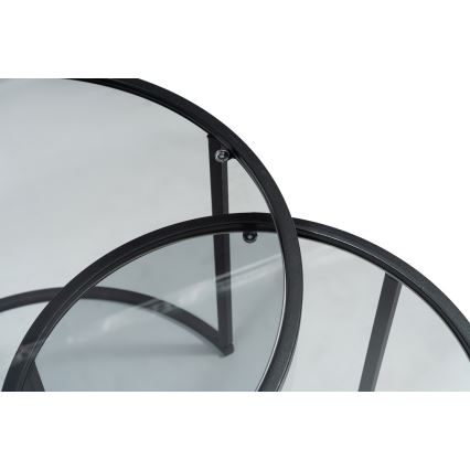 KÉSZLET 2x Kávésasztal TOKYO átm. 42/60 cm fekete