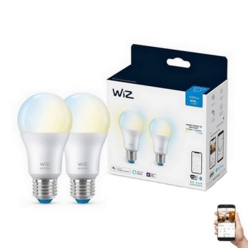 KÉSZLET 2x LED Dimmelhető izzó A60 E27/8W/230V 2700-6500K CRI 90 Wi-Fi - WiZ