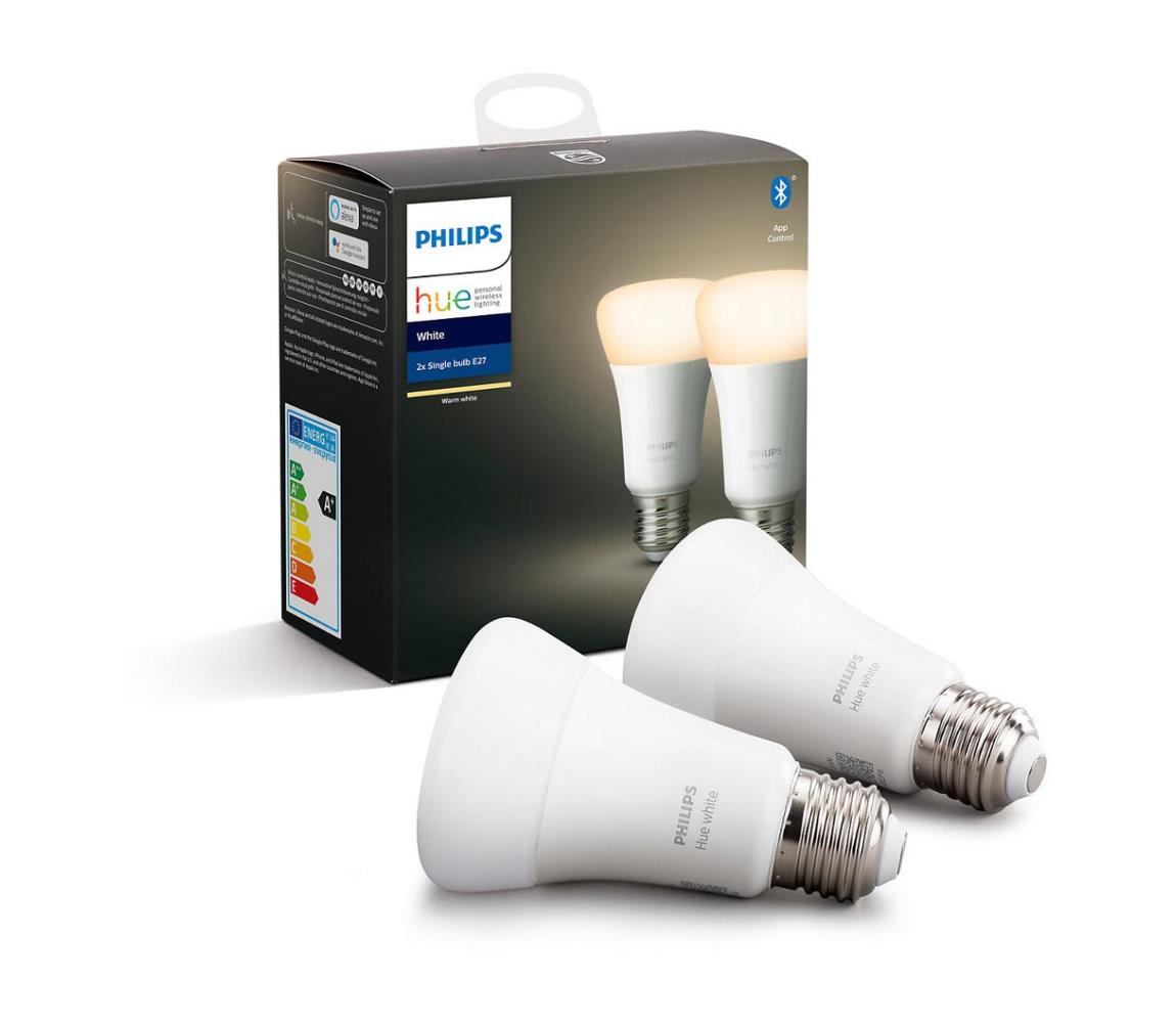 KÉSZLET 2x LED Dimmelhető izzó Philips Hue WHITE E27/9W/230V 2700K 871869678527000