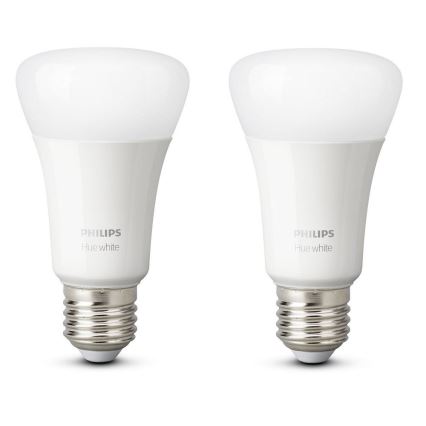 KÉSZLET 2x LED Dimmelhető izzó Philips Hue WHITE E27/9W/230V 2700K