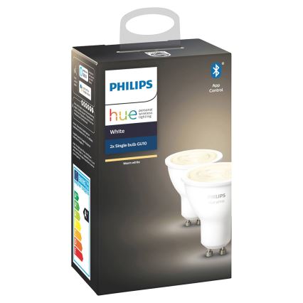 KÉSZLET 2x LED Dimmelhető izzó Philips Hue WHITE GU10/5,2W/230V 2700K