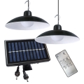 KÉSZLET 2x LED Dimmelhető napelemes függőlámpa szürkületézékelővel LED/6W/3,7V 2000 mAh IP44 + távirányítás