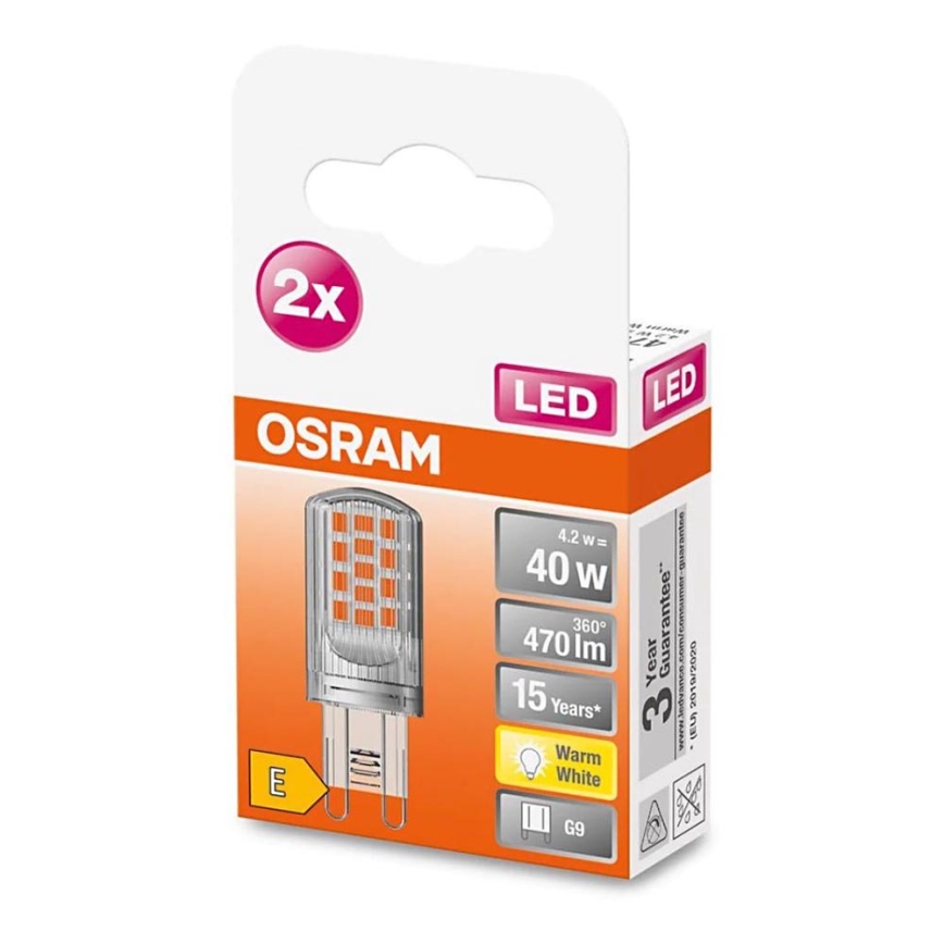 KÉSZLET 2x LED Izzó G9/4,2W/230V 2700K - Osram