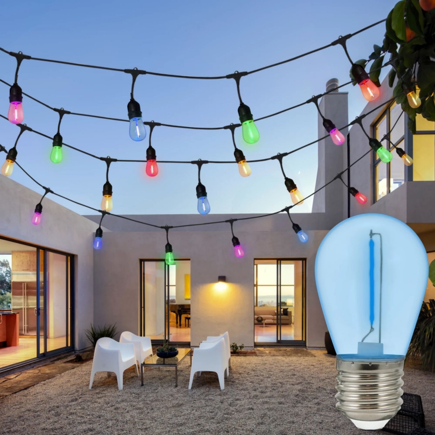 SZET 2x LED izzó PARTY E27/0,3W/36V kék