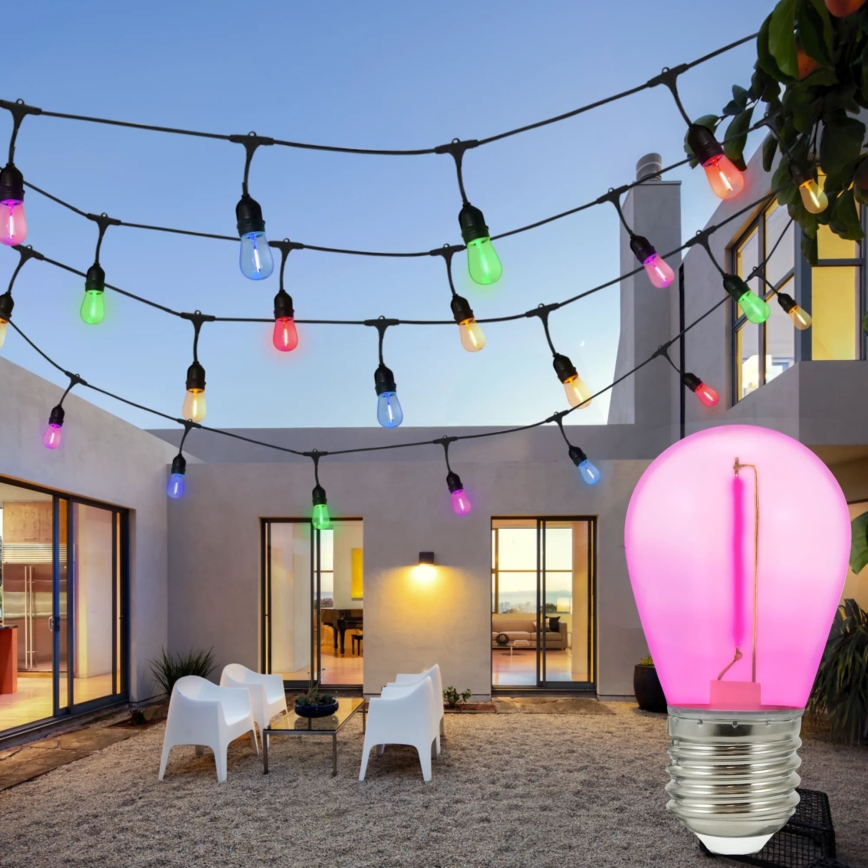 SZET 2x LED izzó PARTY E27/0,3W/36V lila