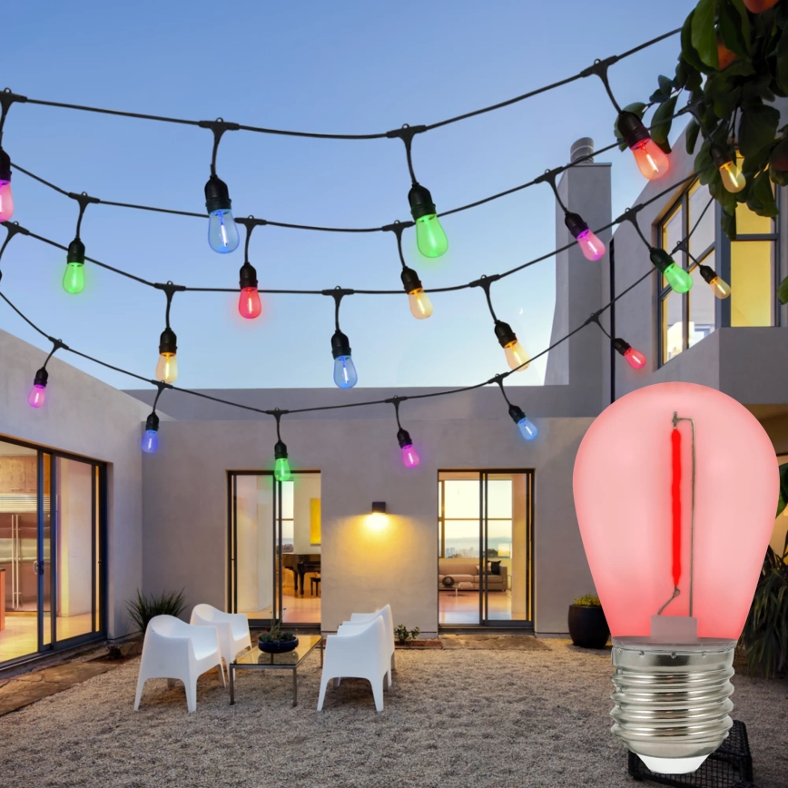 SZET 2x LED izzó PARTY E27/0,3W/36V piros