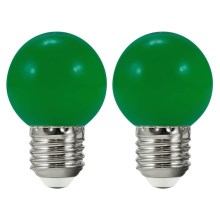 KÉSZLET 2x LED Izzó PARTY E27/0,5W/36V zöld