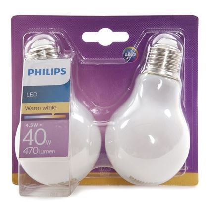 Készlet 2x LED Izzó Philips 2xE27/4,5W/230V