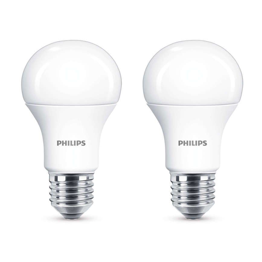 Készlet 2x LED izzó Philips E27/11W/230V