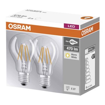 KÉSZLET 2x LED Izzó VINTAGE E27/4W/230V 2700K - Osram