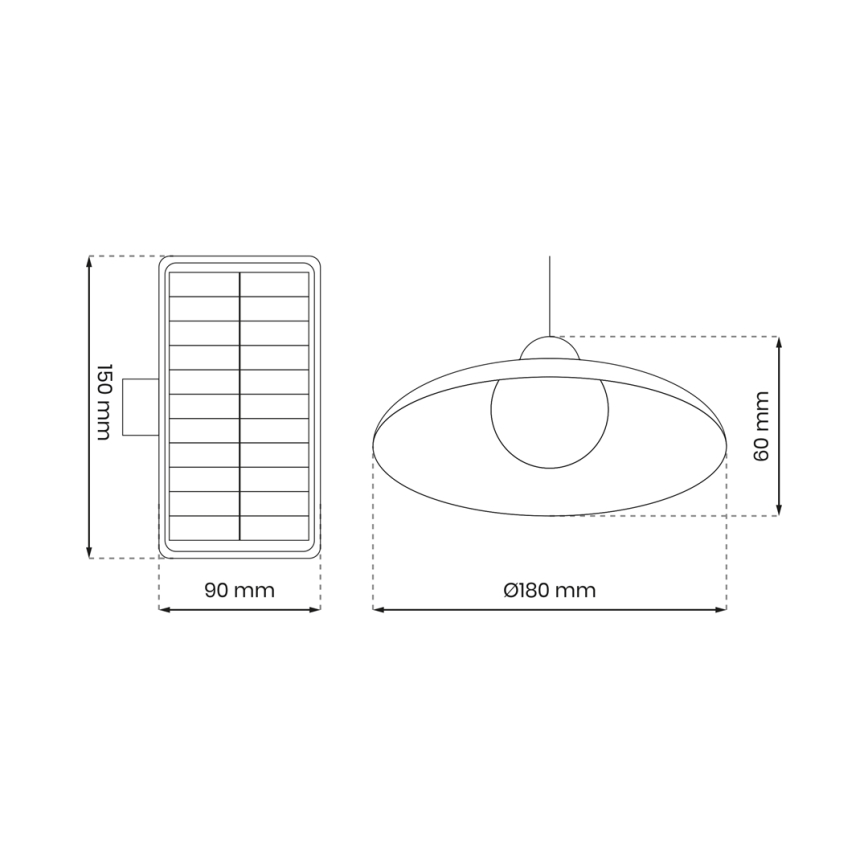 SZETT 2 db LED napelemes függesztett lámpa alkonyatérzékelővel LED/6W/3,7V 2000 mAh IP44 + távirányítóval