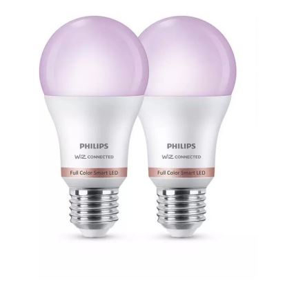 KÉSZLET 2x LED RGB Dimmelhető izzó Philips A60 E27/8W/230V Wi-Fi