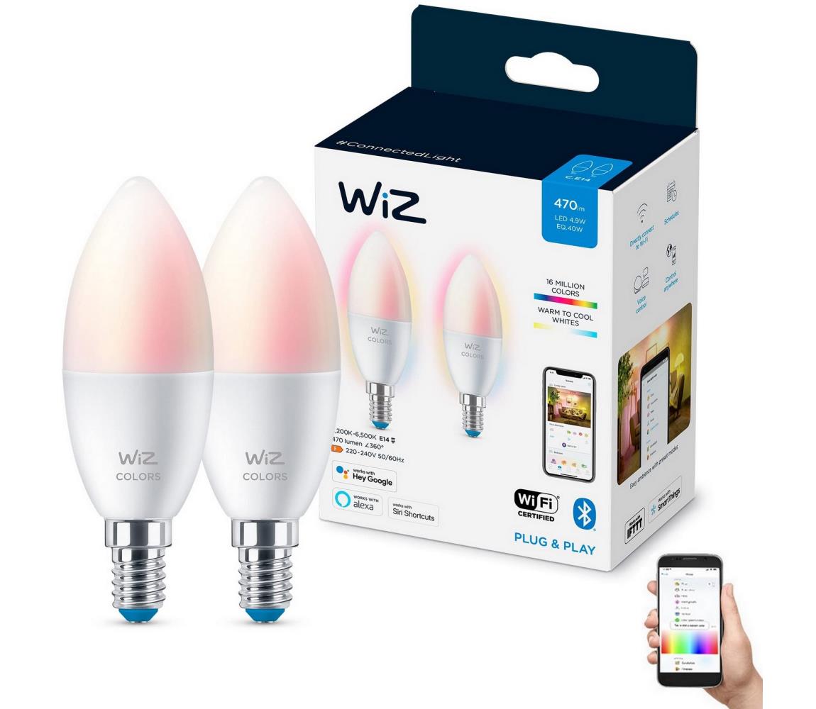 KÉSZLET 2x LED RGBW Dimmelhető izzó C37 E14/4,9W/230V 2200