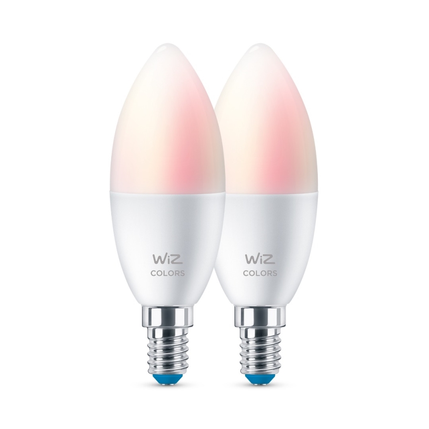 KÉSZLET 2x LED RGBW Dimmelhető izzó C37 E14/4,9W/230V 2200-6500K Wi-Fi - WiZ