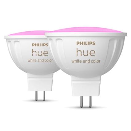 KÉSZLET 2x LED RGBW Dimmelhető izzó Philips Hue White And Color Ambiance GU5,3/MR16/6,3W/12V 2000-6500K